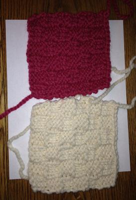 Two knitted squares