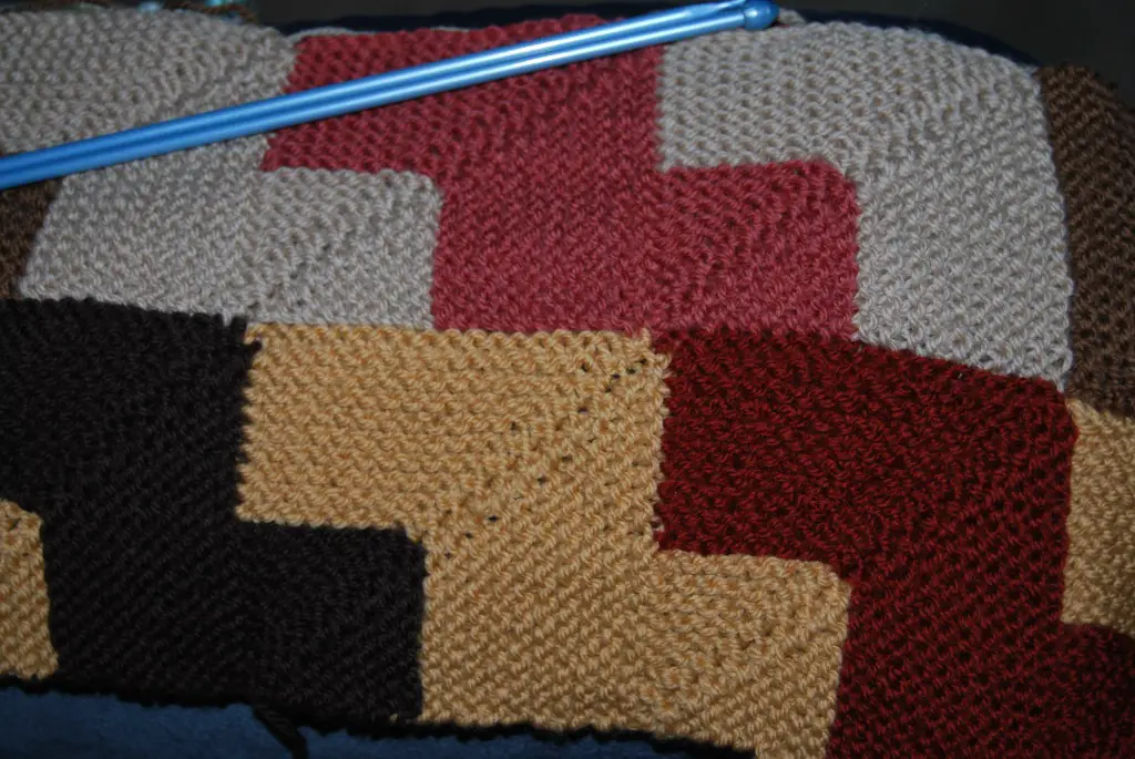 Mitred Knitting Square Blanket Pattern