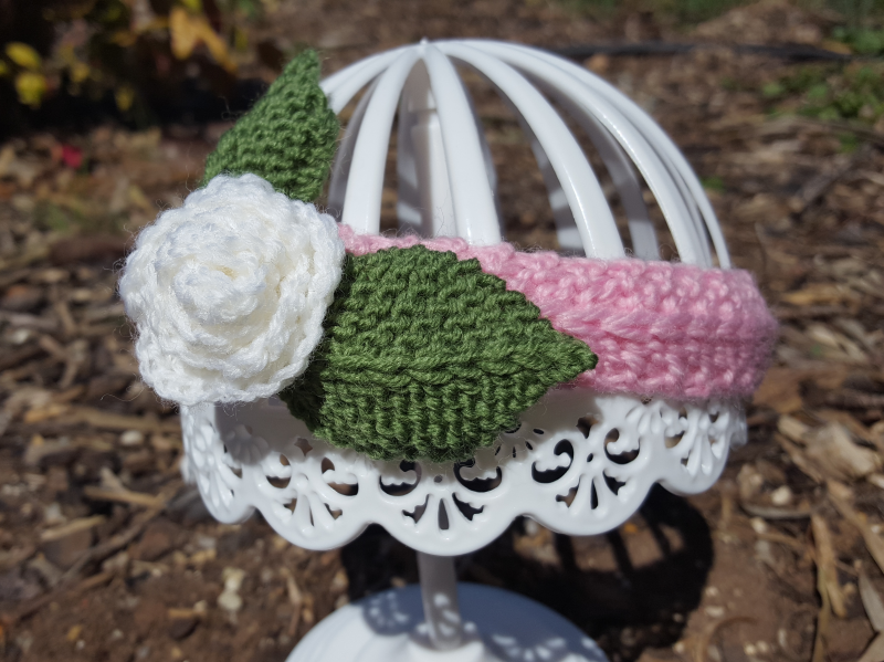 pink headband with flower