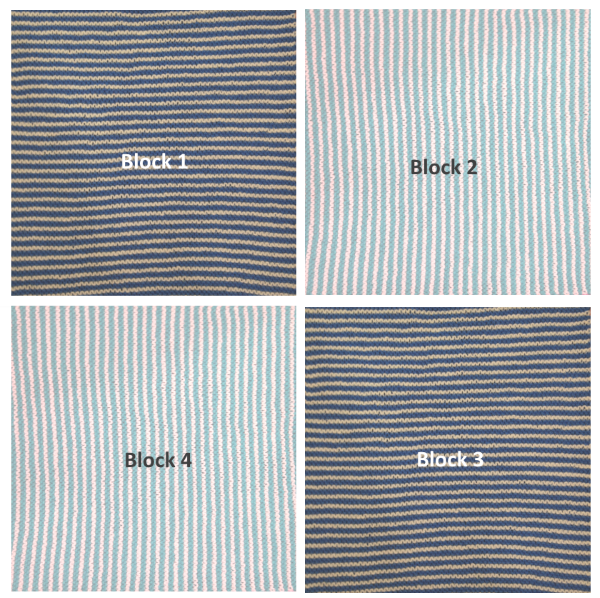 Garter Stitch Stripe Blanket Block Placement